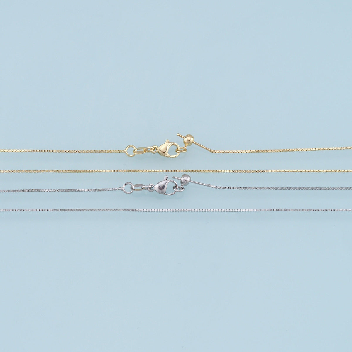18K Gold Filled Box Chain 45 cm for Jewelry Making