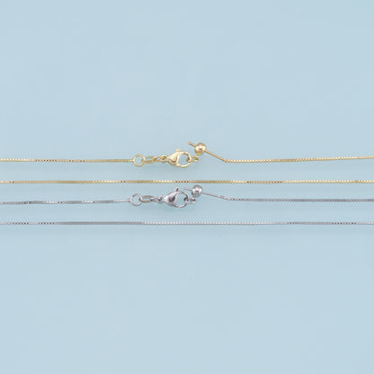 18K Gold Filled Box Chain 45 cm for Jewelry Making