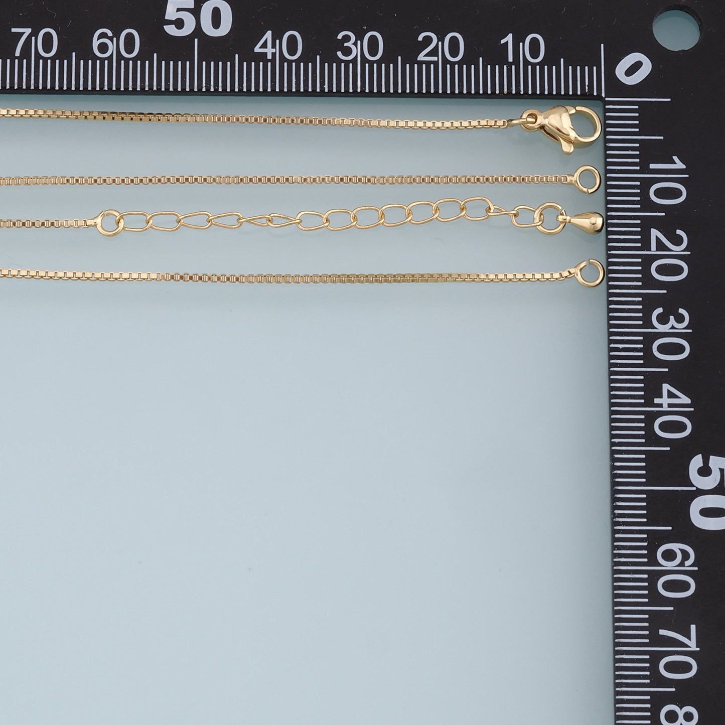 Gold Box Chain,18K Gold Filled for Necklace Bracelet DIY Jewelry Making Supply