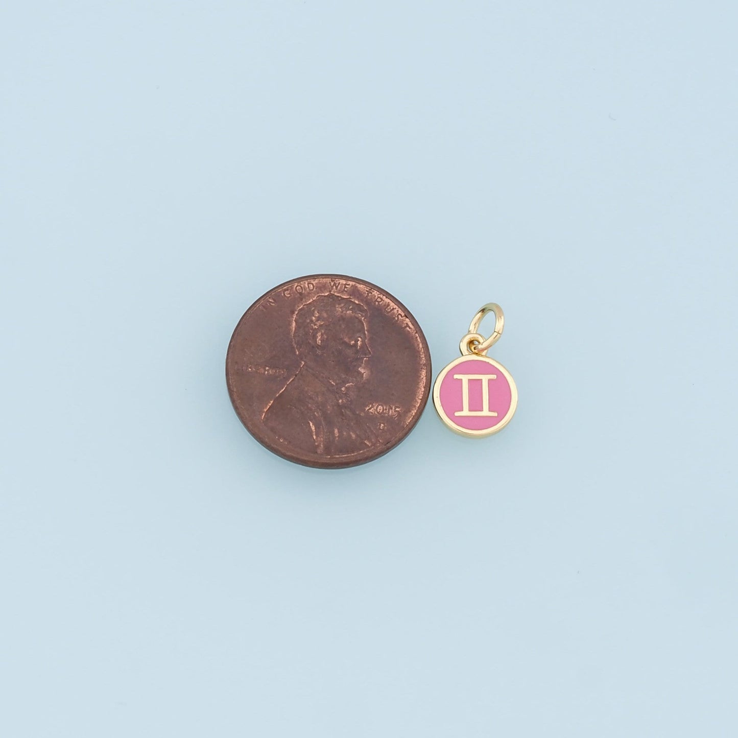 18K Gold Filled Enamel Zodiac Constellation Charms,Zodiac Symbol,Pink Horoscope Charm,Gold Astrological Zodiac Sign Minimalist Jewelry
