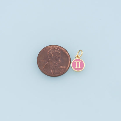 18K Gold Filled Enamel Zodiac Constellation Charms,Zodiac Symbol,Pink Horoscope Charm,Gold Astrological Zodiac Sign Minimalist Jewelry
