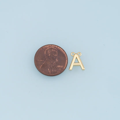 Gold letter Charms,18K Gold Filled letter Pendant,initial Charm Bracelet Necklace for DIY Jewelry Making Supply