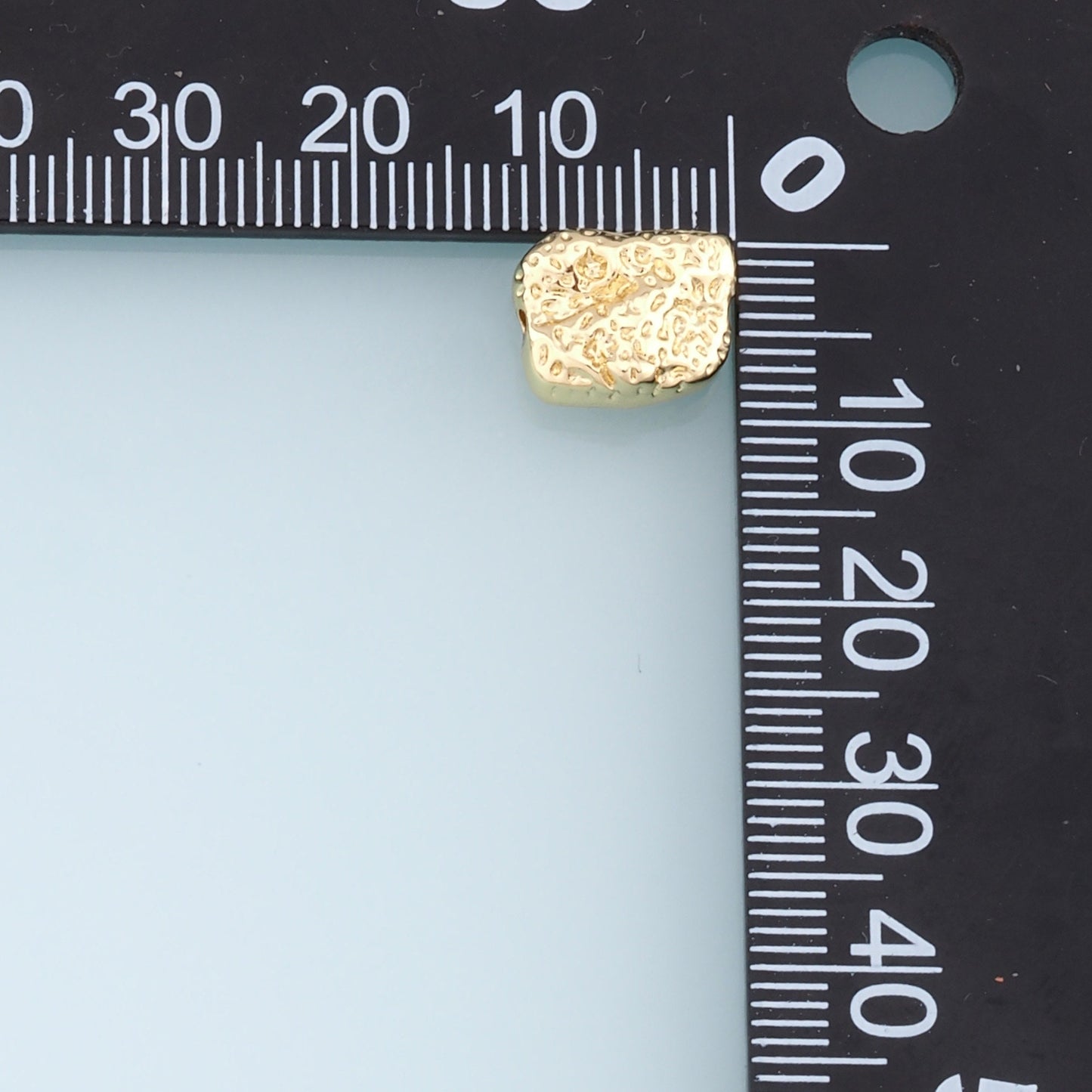 Gold Meteorite Beads Charms,18K Gold Filled Meteorite Bracelet Necklace for DIY Jewelry Making Supply hole 2mm