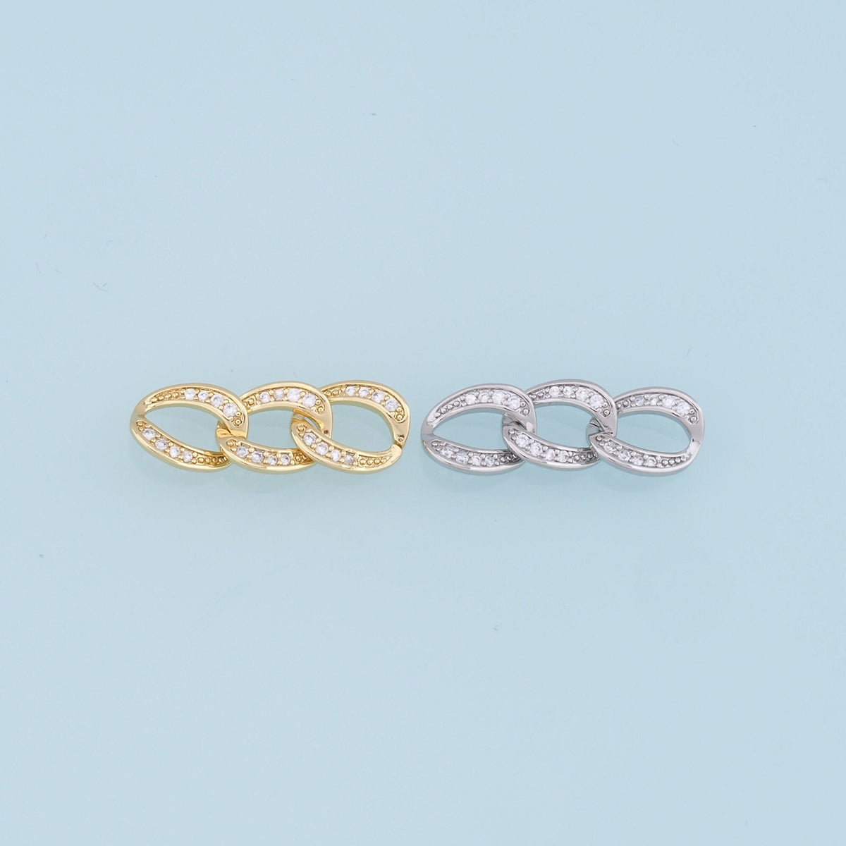 18K Gold filled three oval chain links foe DIY jewelry necklace bracelet earring components