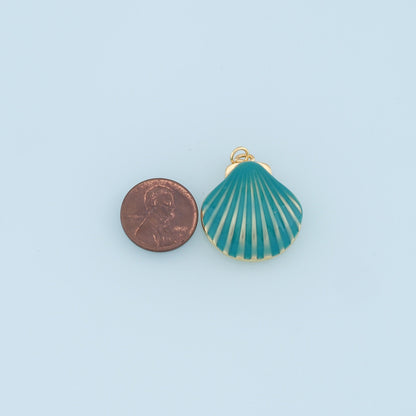 18K Gold Filled Shell Charm Pendant for Jewelry Making