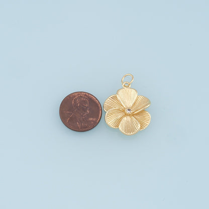 Gold Flower Charms,18K Gold Filled Flower Pendant,Silver flower Charm Bracelet Necklace for DIY Jewelry Making Supply