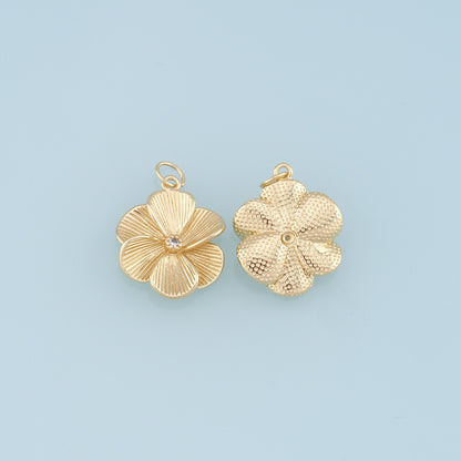 Gold Flower Charms,18K Gold Filled Flower Pendant,Silver flower Charm Bracelet Necklace for DIY Jewelry Making Supply