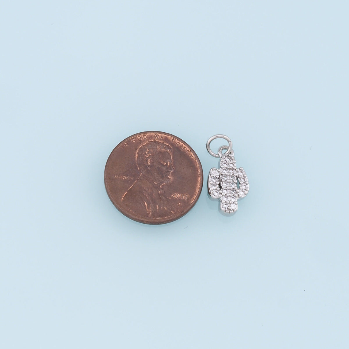 Gold Cactus Charms,18K Gold Filled CZ Micro Pave Cactus Pendant,Desert Charm Bracelet Necklace for DIY Jewelry Making Supply