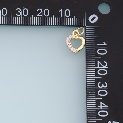 Gold Heart Charms,18K Gold Filled Hollow Heart Pendant,CZ Micro Pave Heart Charm Bracelet Necklace for DIY Jewelry Making Supply