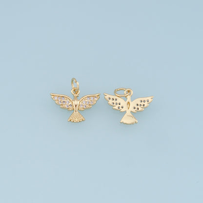 Gold Phoenix Charms,18K Gold Filled Phoenix Pendant,CZ Micro Pave Phoenix Charm Bracelet Necklace for DIY Jewelry Making Supply