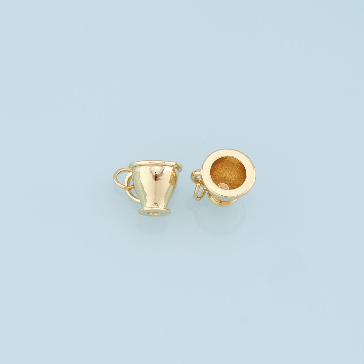 Gold cup Charms,18K Gold Filled cup Pendant,cup Charm Bracelet Necklace for DIY Jewelry Making Supply