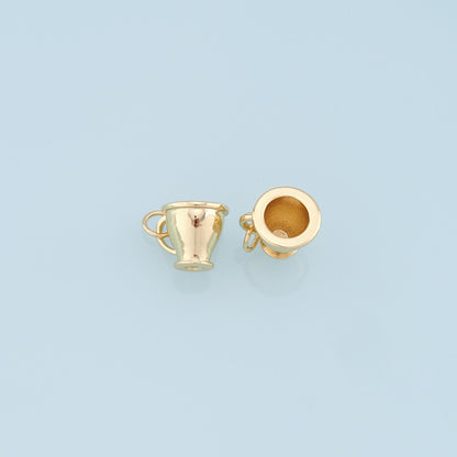 Gold cup Charms,18K Gold Filled cup Pendant,cup Charm Bracelet Necklace for DIY Jewelry Making Supply