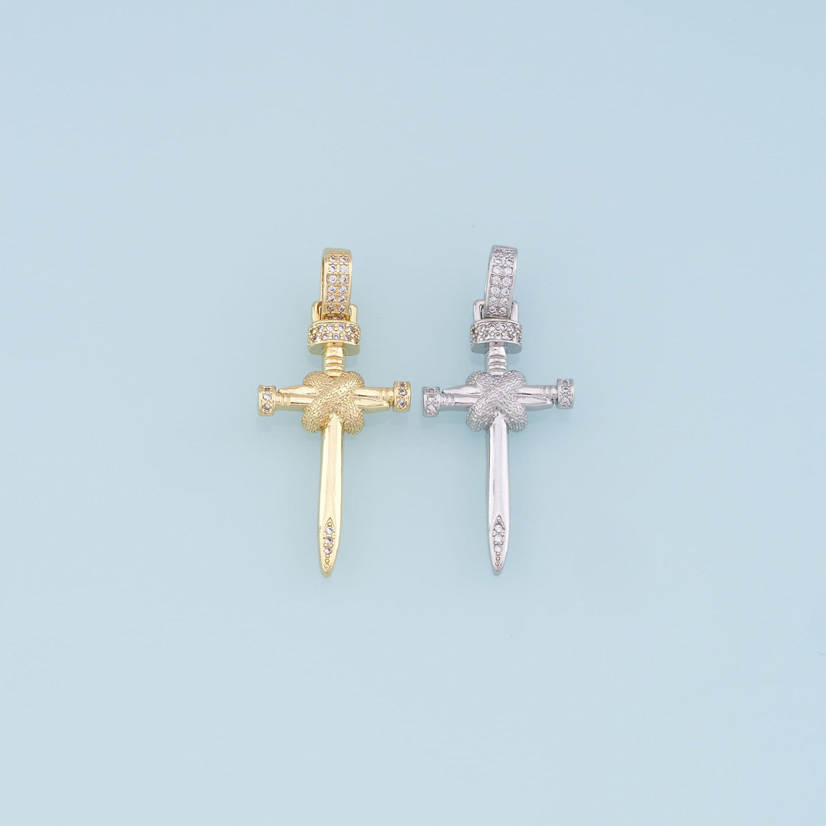 18K Gold Filled Cross Charm Pendant for Jewelry Making