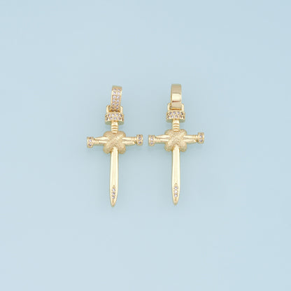 Gold Cross Charms,18K Gold Filled Cross Pendant,Cross Charm Bracelet Necklace for DIY Jewelry Making Supply