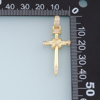 18K Gold Filled Cross Charm Pendant for Jewelry Making