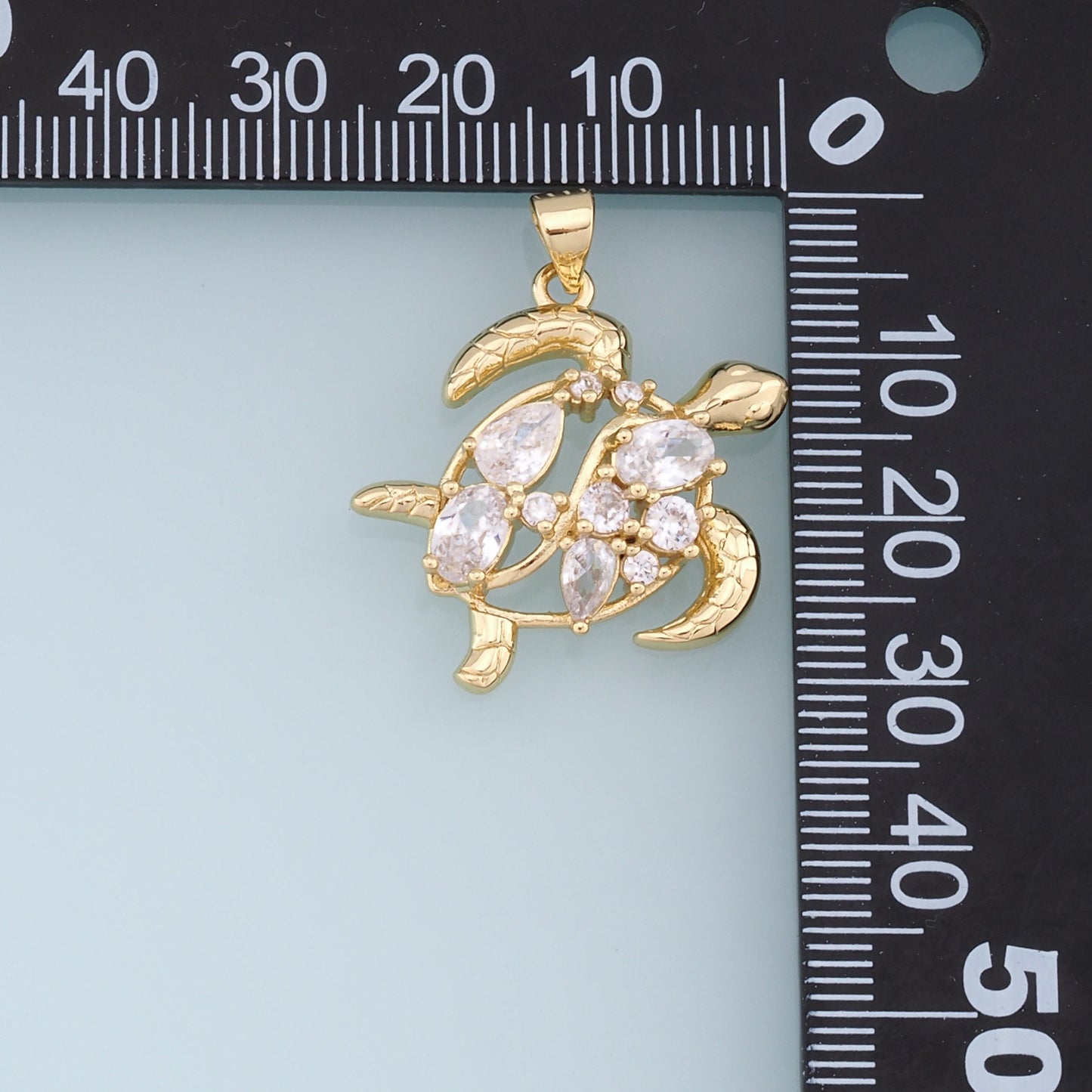 Gold Turtle Charms,18K Gold Filled Turtle Pendant,CZ Turtle Charm Bracelet Necklace for DIY Jewelry Making Supply