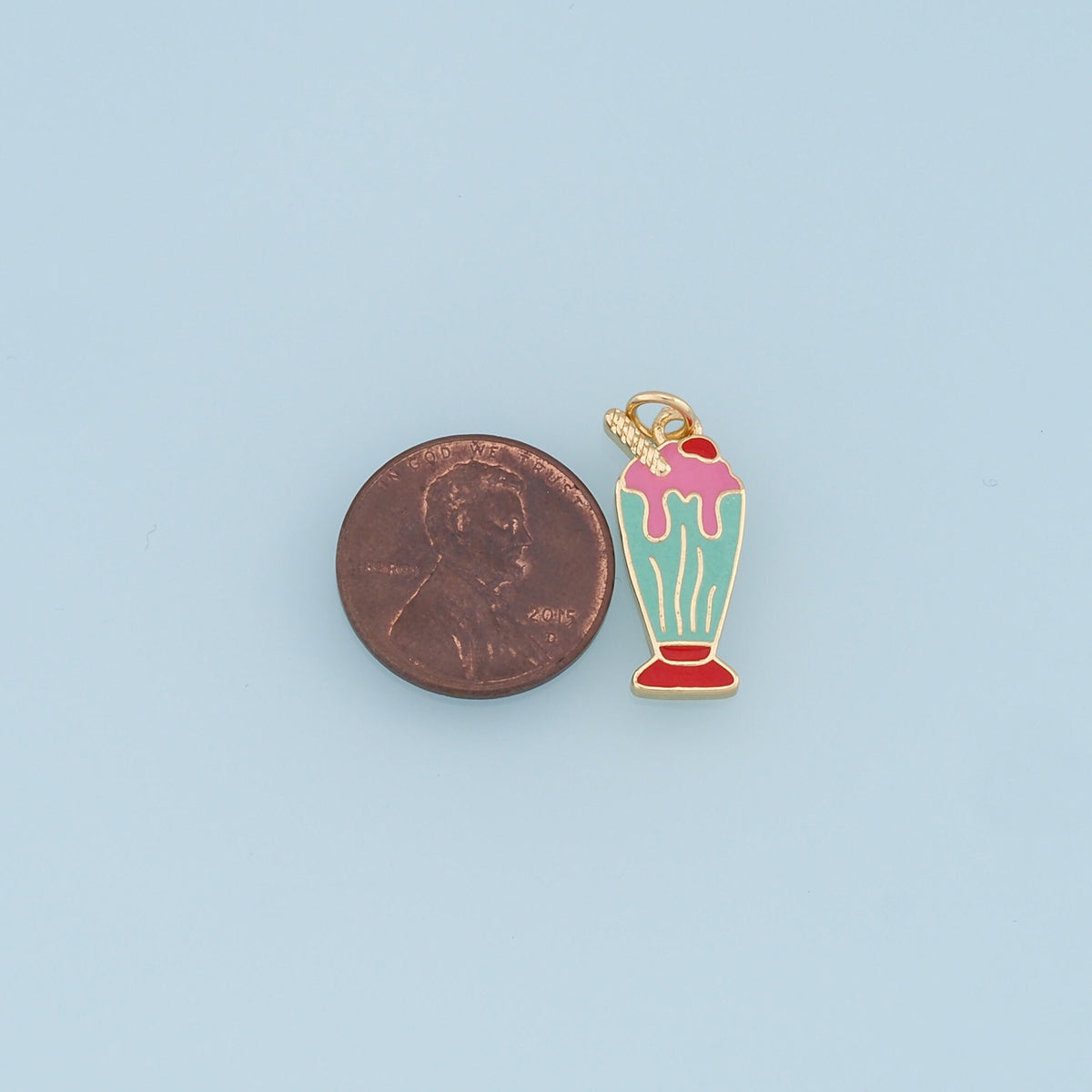 18K Gold Filled Hand Enamel Charm Pendant for Jewelry Making