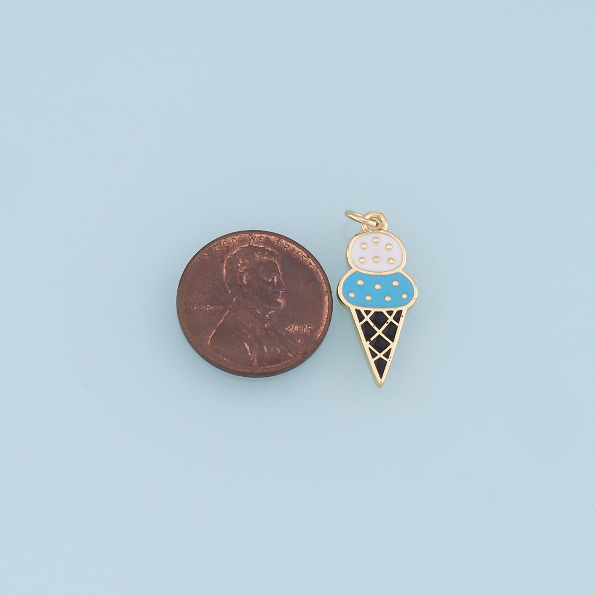 Ice Cream Charms,18K Gold Filled Enamel Ice Cream Pendant,Cute Ice Cream Charm Bracelet Necklace for DIY Jewelry Making Suppl
