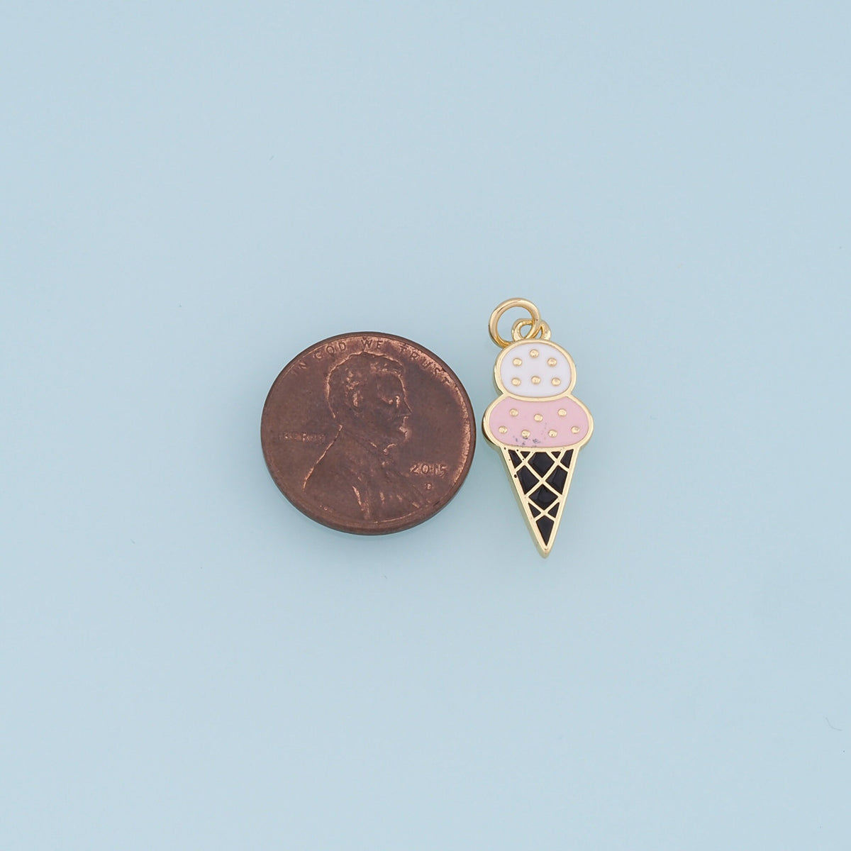 Ice Cream Charms,18K Gold Filled Enamel Ice Cream Pendant,Cute Ice Cream Charm Bracelet Necklace for DIY Jewelry Making Suppl