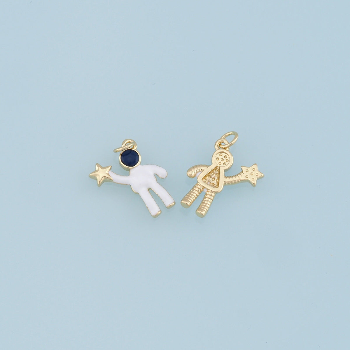 18K Gold Filled Star Enamel Charm Pendant for Jewelry Making