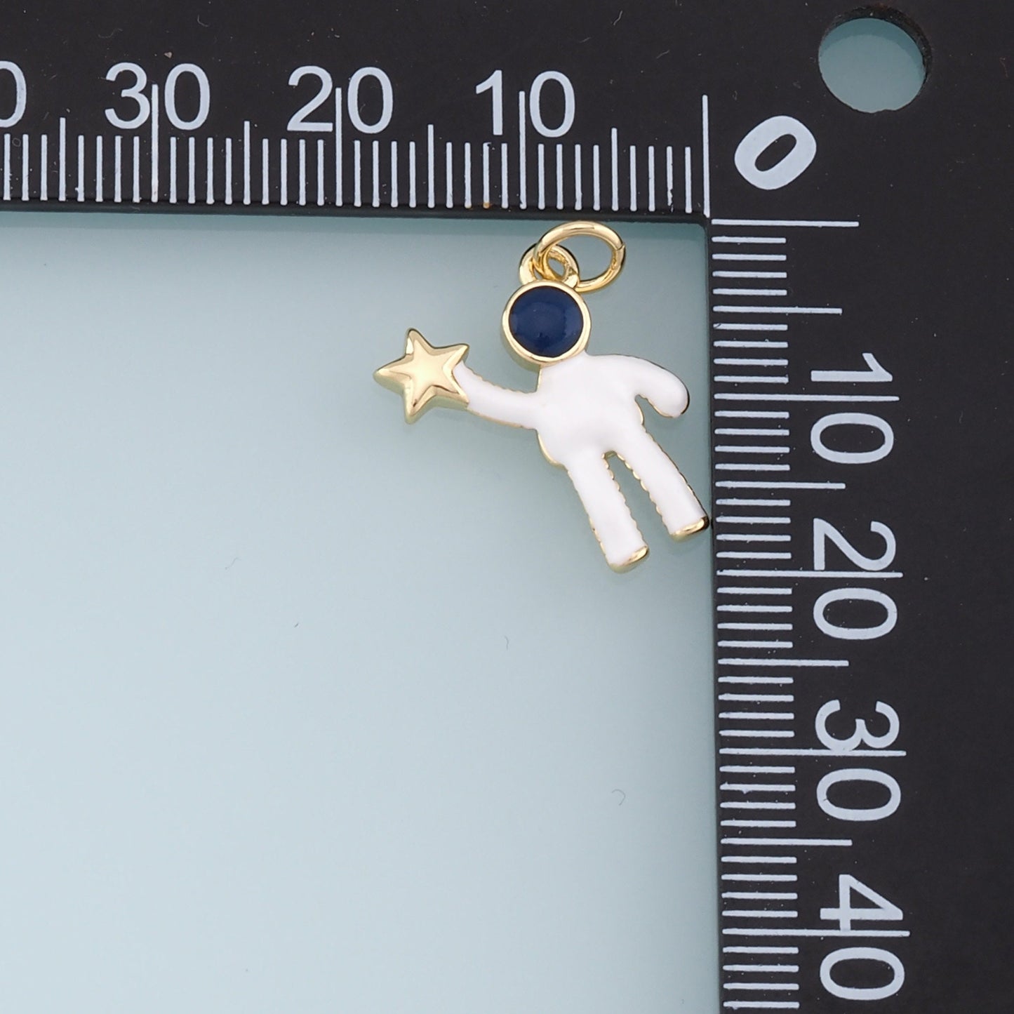 Gold Astronaut Star Charms,18K Gold Filled Astronaut Pendant,Enamel Astronaut Charm Bracelet Necklace for DIY Jewelry Making Supply
