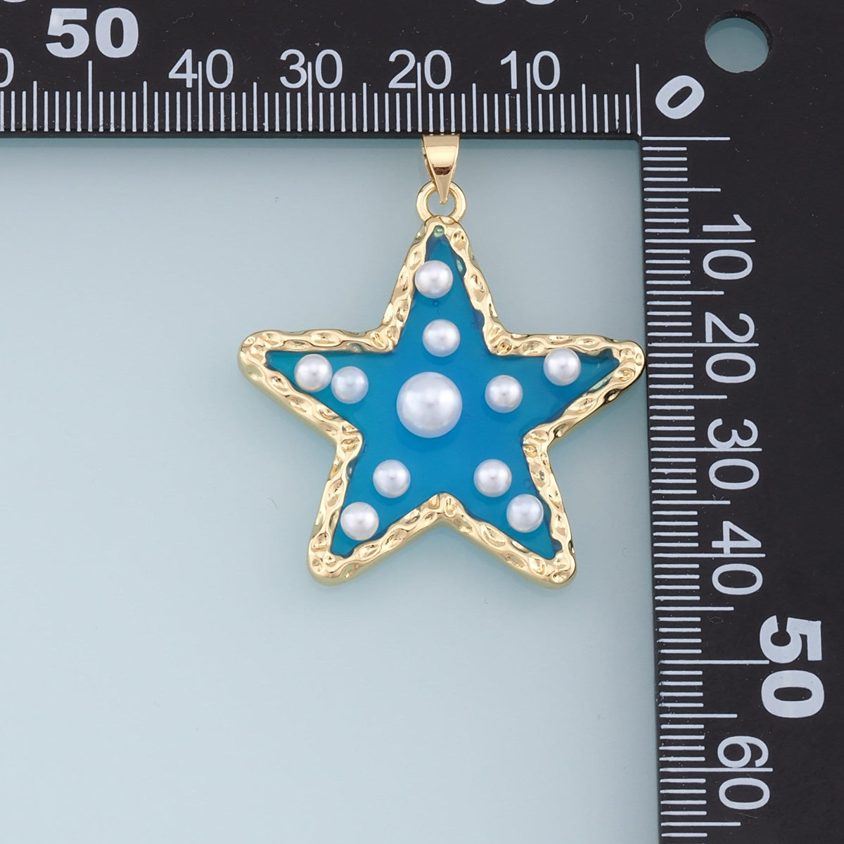 18K Gold Filled Star Enamel Pearl Charm Pendant for Jewelry Making