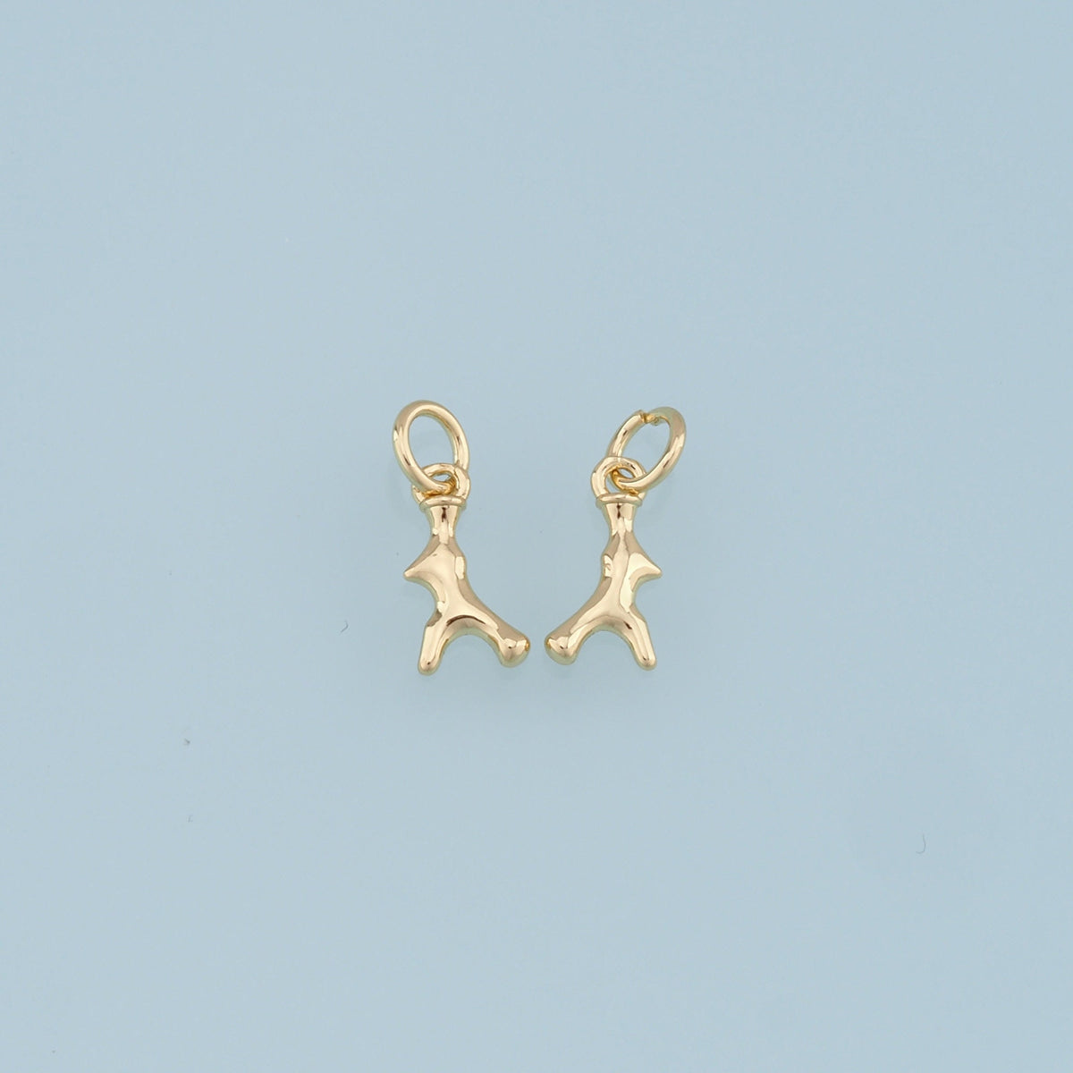 Gold Antler Charms,18K Gold Filled Antler Pendant,Elk Horn Charm Bracelet Necklace for DIY Jewelry Making Supply