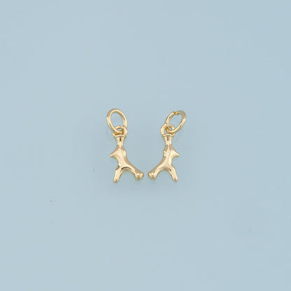 Gold Antler Charms,18K Gold Filled Antler Pendant,Elk Horn Charm Bracelet Necklace for DIY Jewelry Making Supply