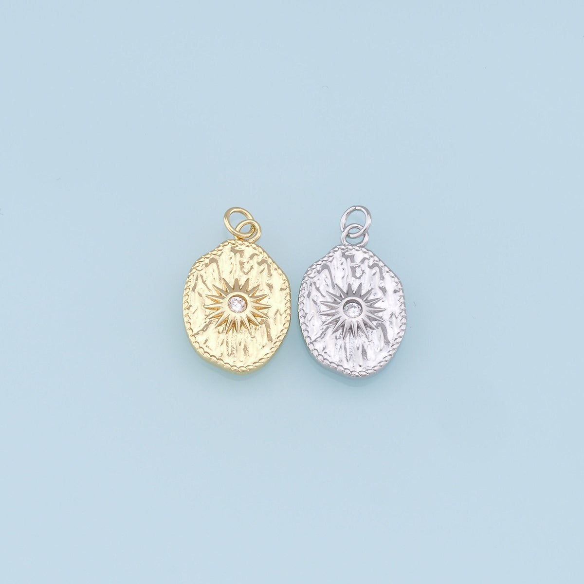 Gold Star Charms,18K Gold Filled Starburst Pendant,North Star Charm Bracelet Necklace for DIY Jewelry Making Supply