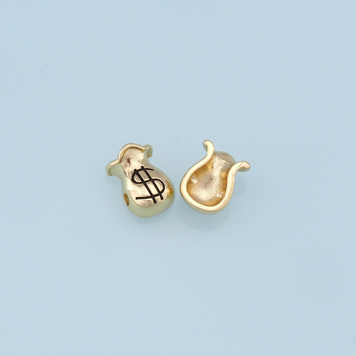 Gold Money Bag Beads Charms,18K Gold Filled Money Bag spacer beads,Money Bag Charms Bracelet Necklace for DIY Jewelry Making 