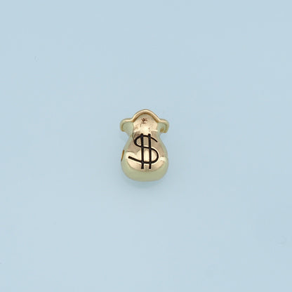 Gold Money Bag Beads Charms,18K Gold Filled Money Bag spacer beads,Money Bag Charms Bracelet Necklace for DIY Jewelry Making 