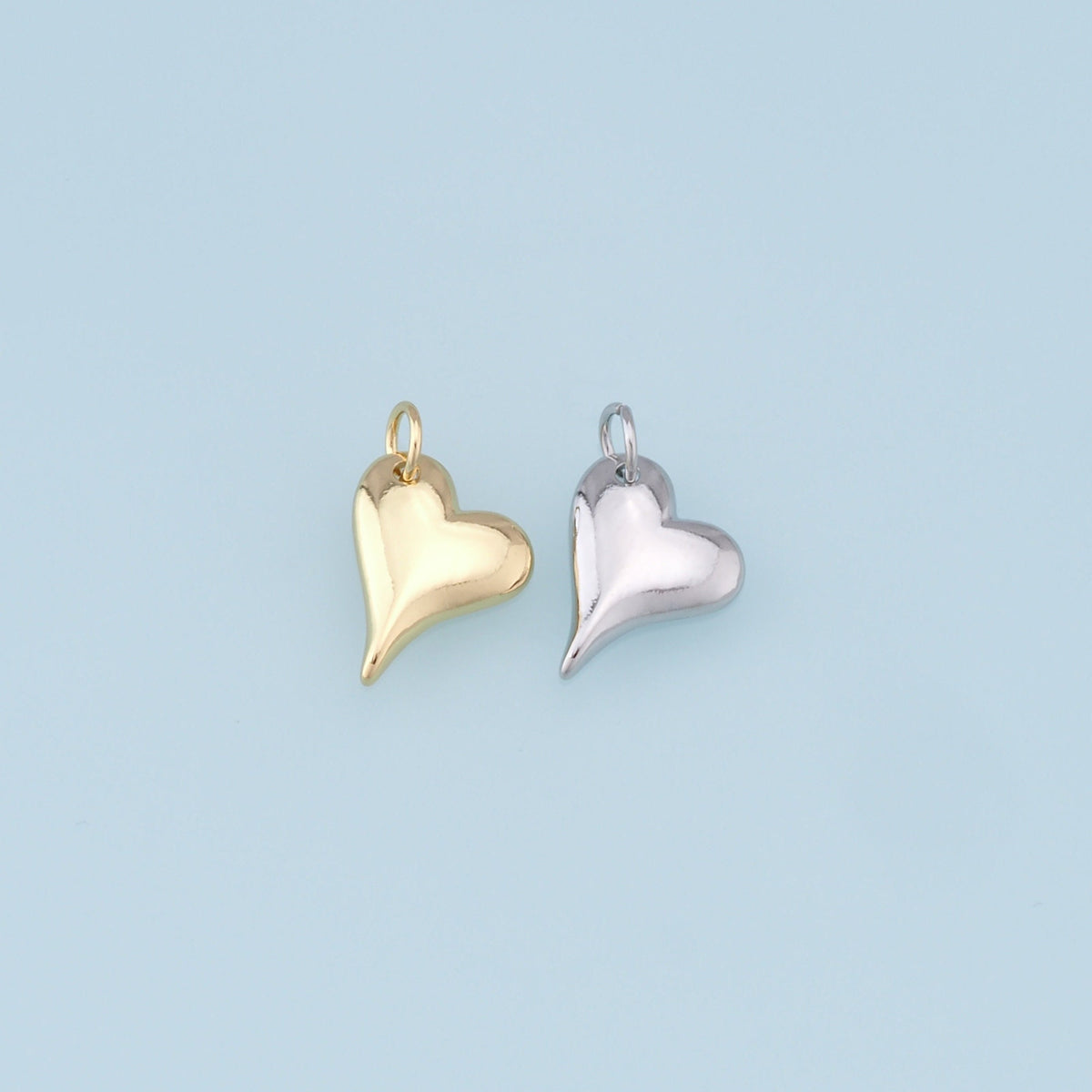 Gold Heart Charms,18K Gold Filled Heart Pendant,Heart Charm Bracelet Necklace for DIY Jewelry Making Supply