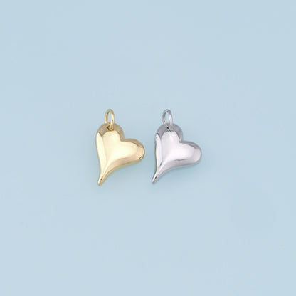 Gold Heart Charms,18K Gold Filled Heart Pendant,Heart Charm Bracelet Necklace for DIY Jewelry Making Supply