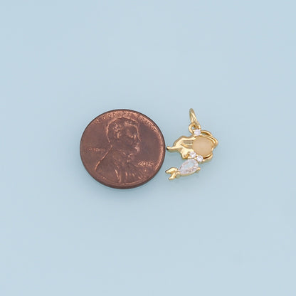 18K Gold Filled Boy Girl Pendant,Boy Girl Charm Bracelet Necklace for DIY Jewelry Making Supply