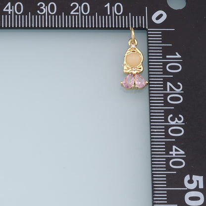 18K Gold Filled Boy Girl Pendant,Boy Girl Charm Bracelet Necklace for DIY Jewelry Making Supply