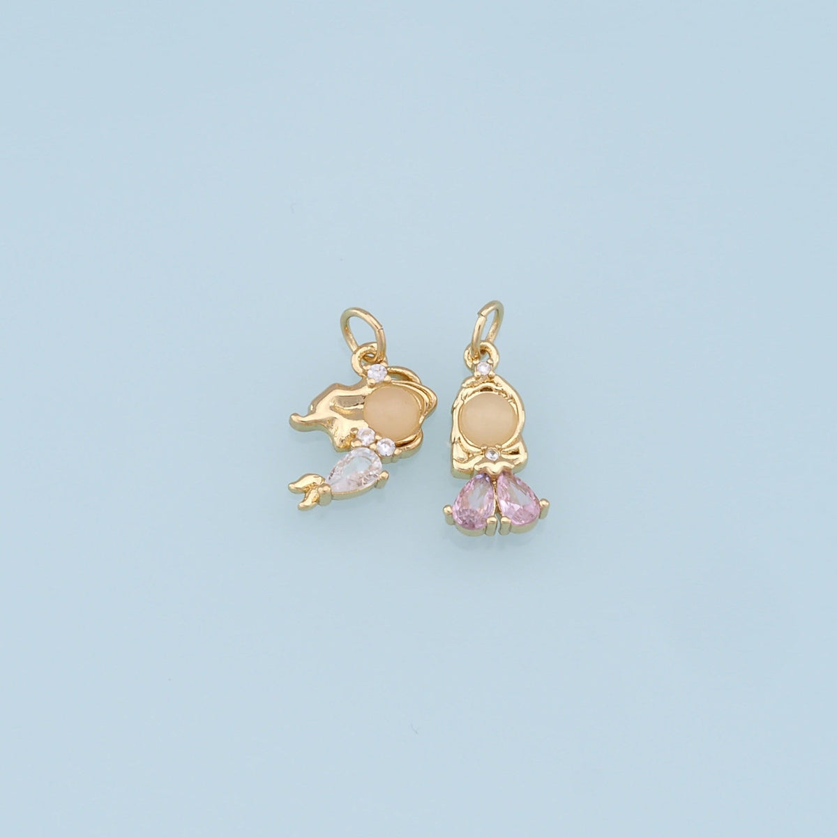 18K Gold Filled Boy Girl Pendant,Boy Girl Charm Bracelet Necklace for DIY Jewelry Making Supply