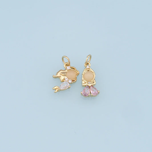18K Gold Filled Boy Girl Pendant,Boy Girl Charm Bracelet Necklace for DIY Jewelry Making Supply