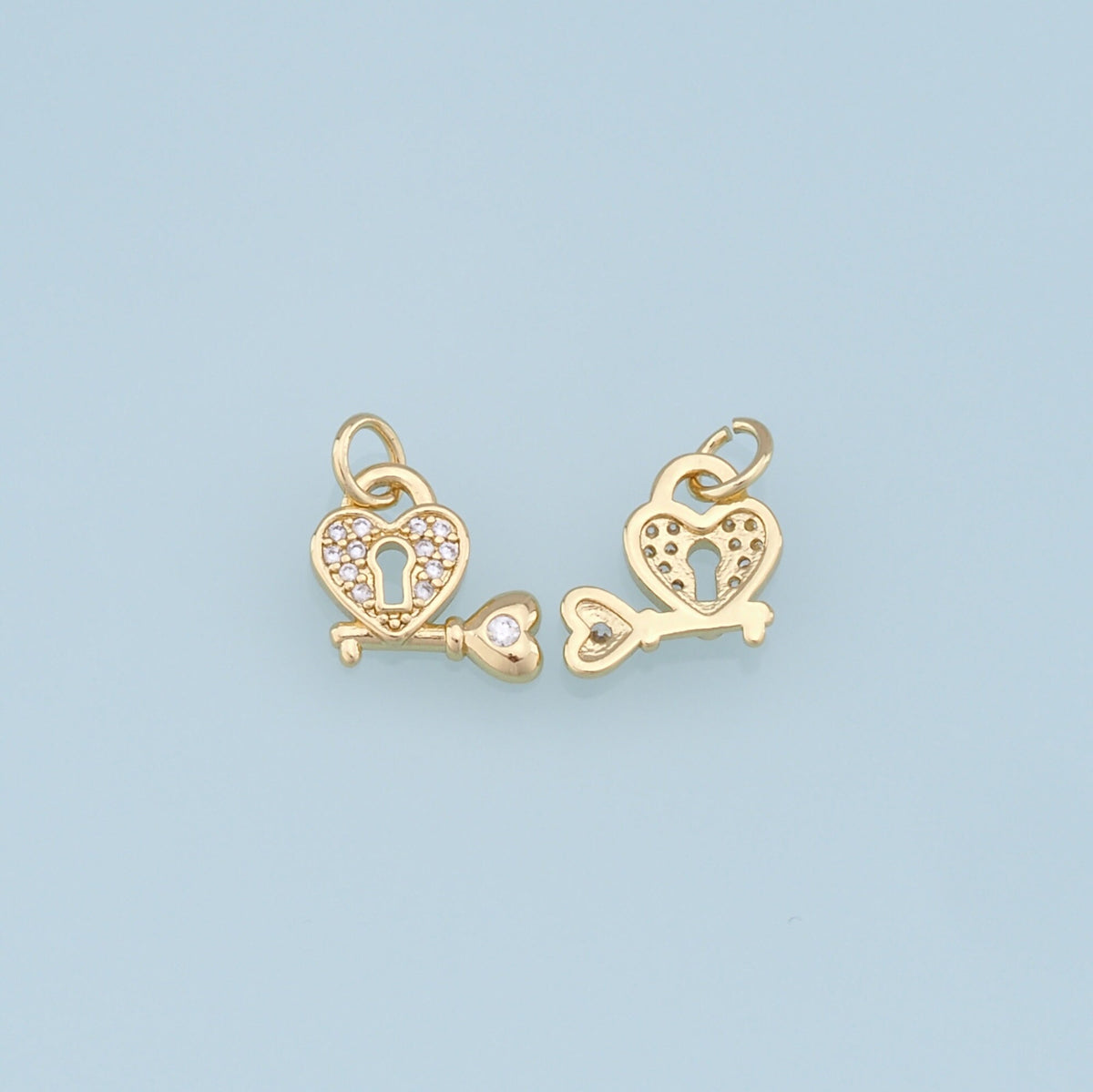 18K Gold Filled Heart Charm Pendant for Jewelry Making