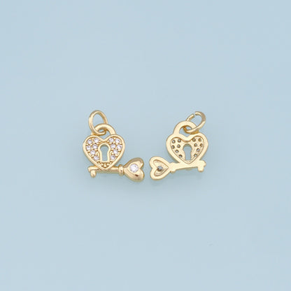 18K Gold Filled Heart Charm Pendant for Jewelry Making