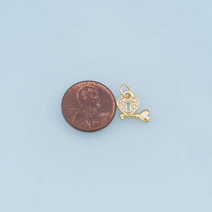 18K Gold Filled Heart Charm Pendant for Jewelry Making