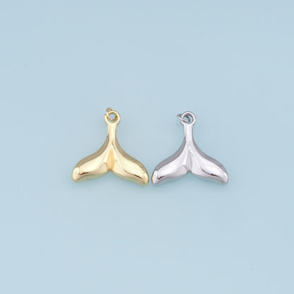 Gold Mermaid  Charms,18K Gold Filled Tail Pendant,Mermaid Tail Charm Bracelet Necklace for DIY Jewelry Making Supply
