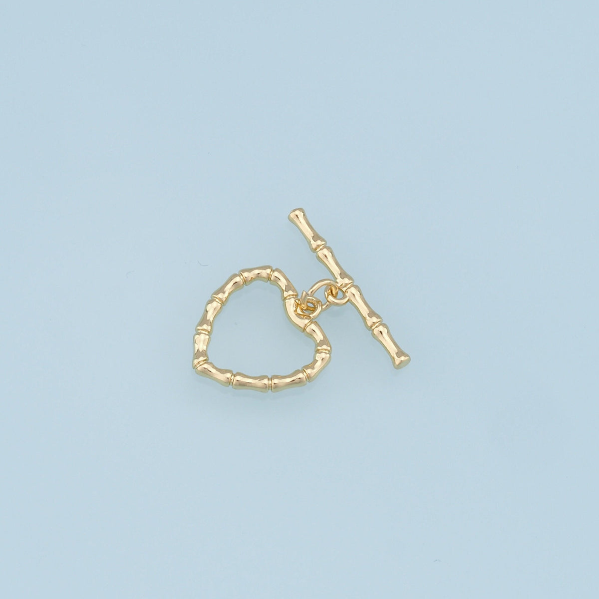 18K Gold Heart Toggle Clasp, Gold OT Clasp Fancy Design OT Clasp Bulk Supply for Bracelet Necklace Component