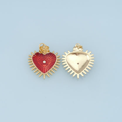 Gold Heart Evil Eye Charms,18K Gold Filled Heart Pendant,Heart Eye Charm Bracelet Necklace for DIY Jewelry Making Supply