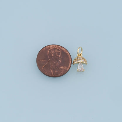 Gold mushroom Charms,18K Gold Filled mushroom Pendant,Silver mushroom Charm Bracelet Necklace for DIY Jewelry Making Supply