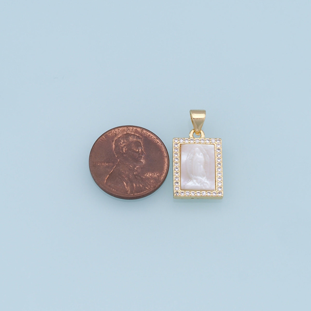 18K Gold Filled Virgin Mary Charm Pendant for Jewelry Making