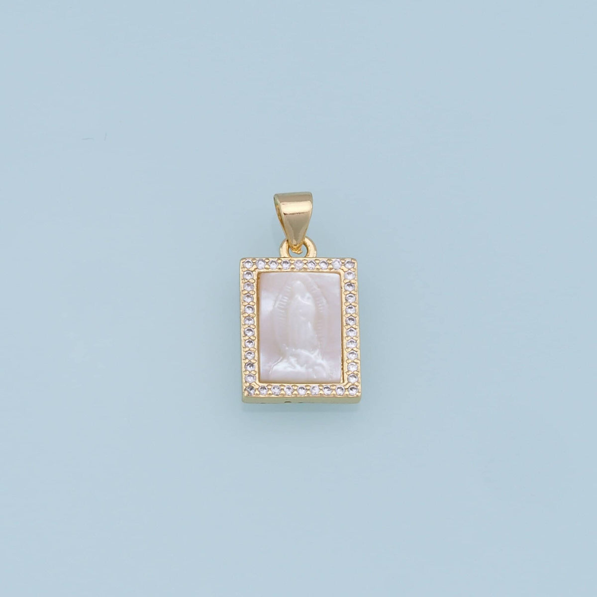 18K Gold Filled Virgin Mary Charm Pendant for Jewelry Making