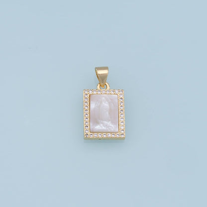 18K Gold Filled Virgin Mary Charm Pendant for Jewelry Making
