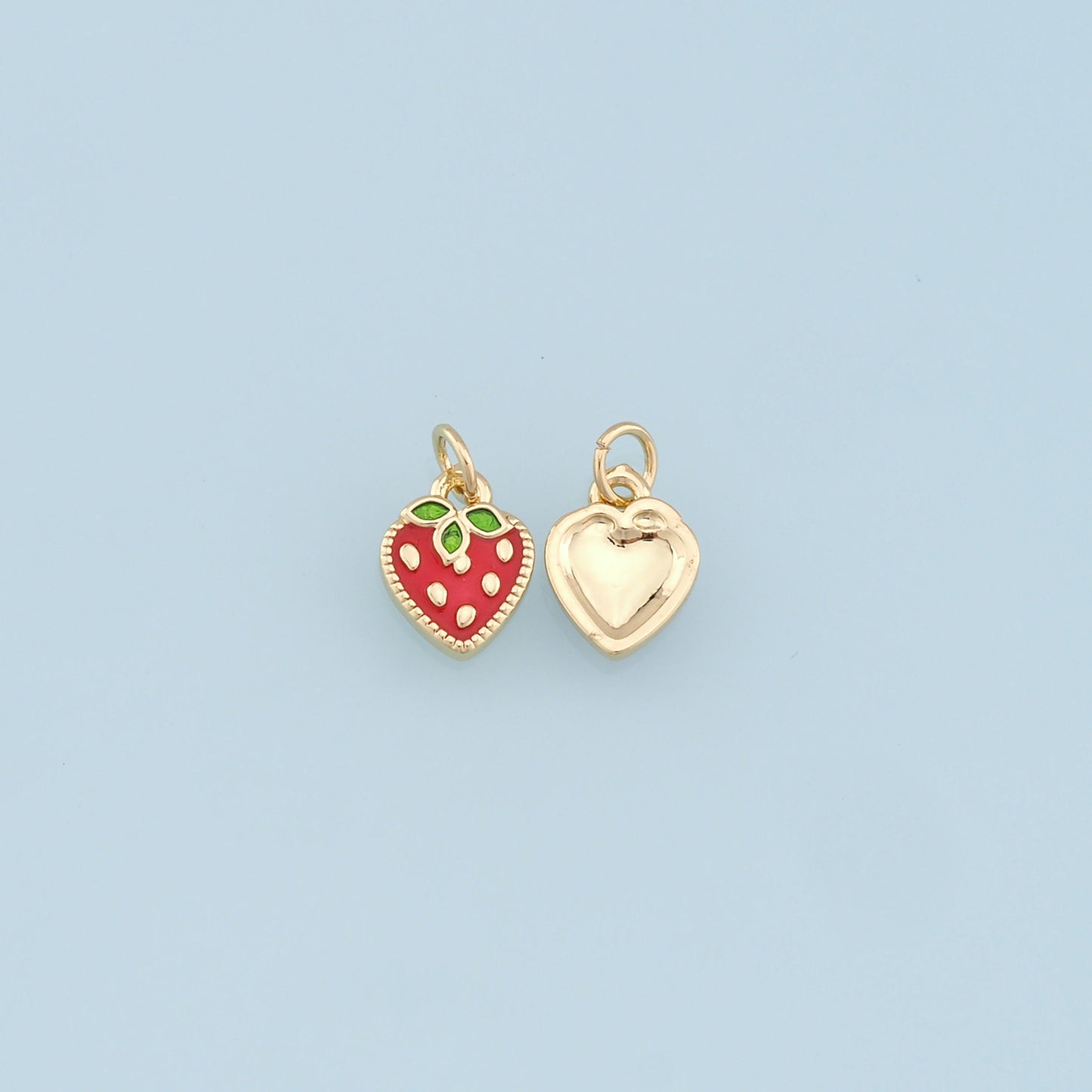 Gold Strawberry Charms,18K Gold Filled StrawberryPendant,Fruit Charm Bracelet Necklace for DIY Jewelry Making Supply