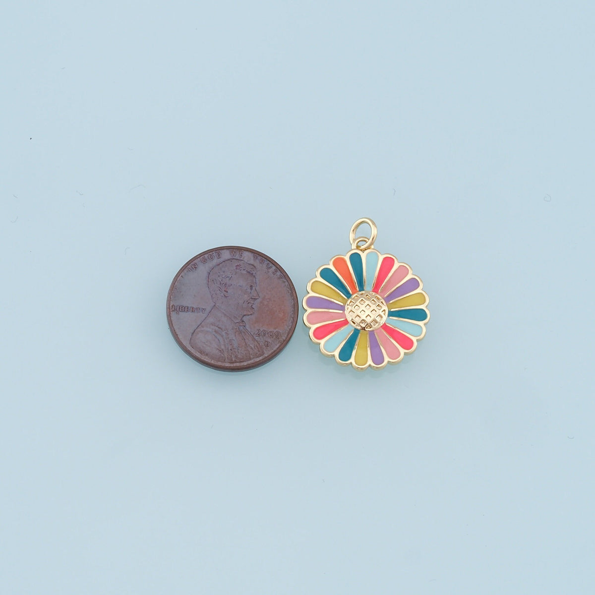 18K Gold Filled Hand Enamel Charm Pendant for Jewelry Making