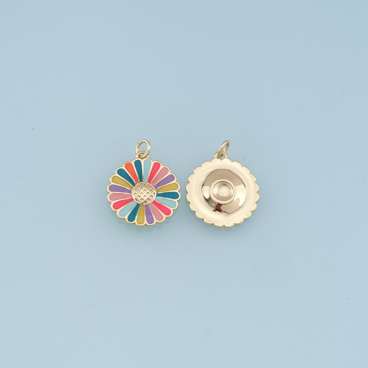 18K Gold Filled Hand Enamel Charm Pendant for Jewelry Making